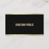 洗練されたモダンブラックと金ゴールドプロフェッショナル 名刺 (正面)