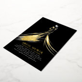 洗練されたモダンブラックエレガントブライダルシャワー 箔招待状 (回転した状態)