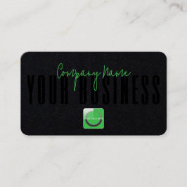洗練されたモダンブラックグリーンロゴ汎用 名刺