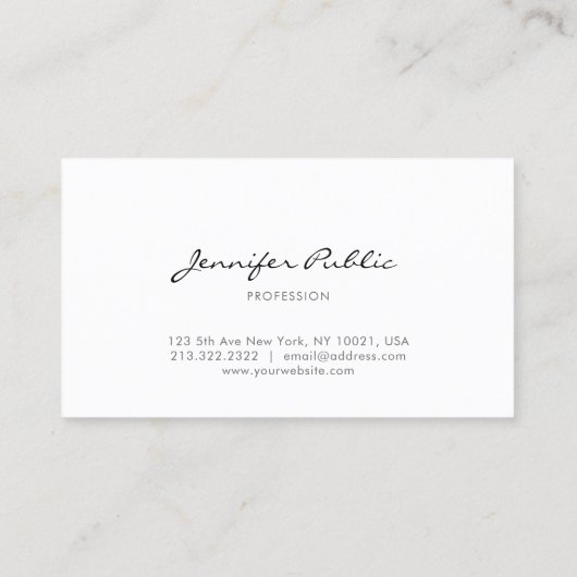 洗練されたモダンプロフェッショナルシお洒落ックプレーン 名刺 (裏面)