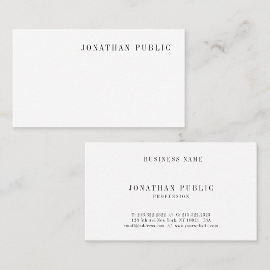 洗練されたモダンプロフェッショナルシンプルエレガント 名刺 (正面/裏面)