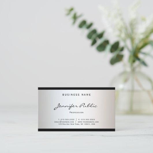 洗練されたモダンミニマルデザインプお洒落ラン 名刺 (スタンド正面)