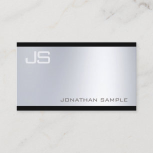洗練されたモダンモノグラムグラマーシルバールック 名刺
