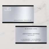 洗練されたモダンモノグラムグラマーシルバールック 名刺 (正面/裏面)