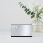 洗練されたモダンモノグラムグラマーシルバールック 名刺 (スタンド正面)