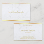 洗練されたモダン大理石金ゴールド文字テンプレート 名刺 (正面/裏面)