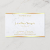 洗練されたモダン大理石金ゴールド文字テンプレート 名刺 (裏面)