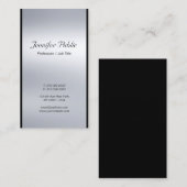 洗練されたモダン斜体スクリプトシルバーラグジュアリー 名刺 (正面/裏面)