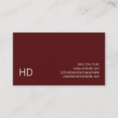 洗練されたモダン深いレッド 名刺 (裏面)