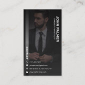 洗練されたモダン理容師サロン美容師 名刺 (正面)