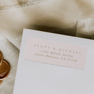 洗練されたモダン赤面ピンク差出人住所 ラベル