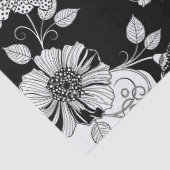 洗練されたモノクロームの花柄ラグジュアリーパターン（４） 薄葉紙 (詳細)