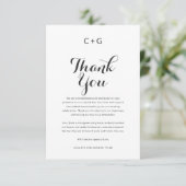 洗練されたモノグラムのエレガンスモダン結婚: サンキューカード (スタンド正面)