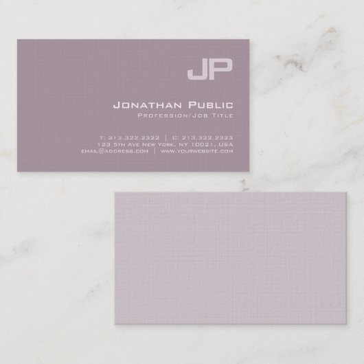 洗練されたモノグラムの平野の贅沢のコンサルタント 名刺 (正面/裏面)