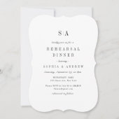 洗練されたモノグラムミニマリストリハーサルディナー 招待状 (正面)