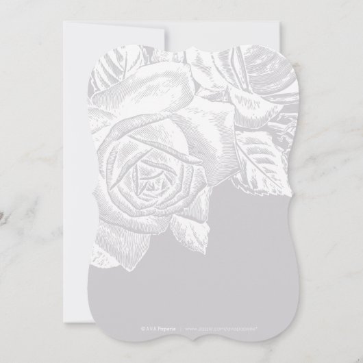 洗練されたモノグラムミニマリストリハーサルディナー 招待状 (裏面)