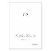 洗練されたモノグラムミニマル折り畳み座席表 テーブルナンバー (正面)