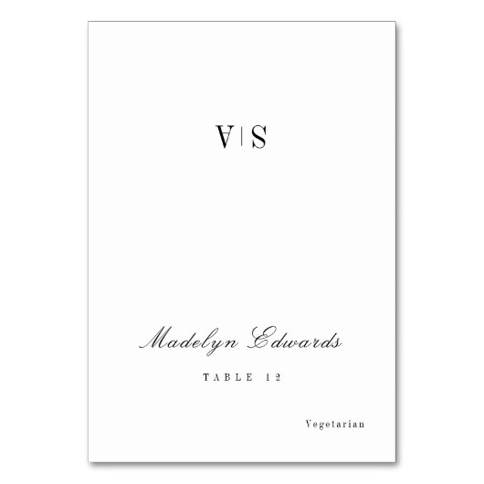 洗練されたモノグラムミニマル折り畳み座席表 テーブルナンバー (正面)