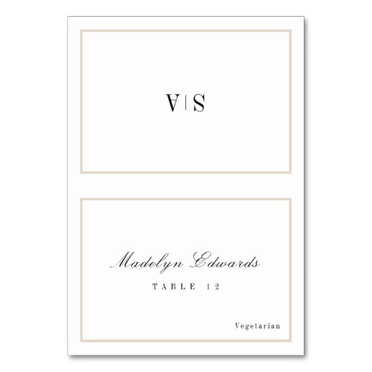 洗練されたモノグラムミニマル折り畳み座席表 テーブルナンバー (正面)