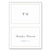 洗練されたモノグラムミニマル折り畳み座席表 テーブルナンバー (正面)
