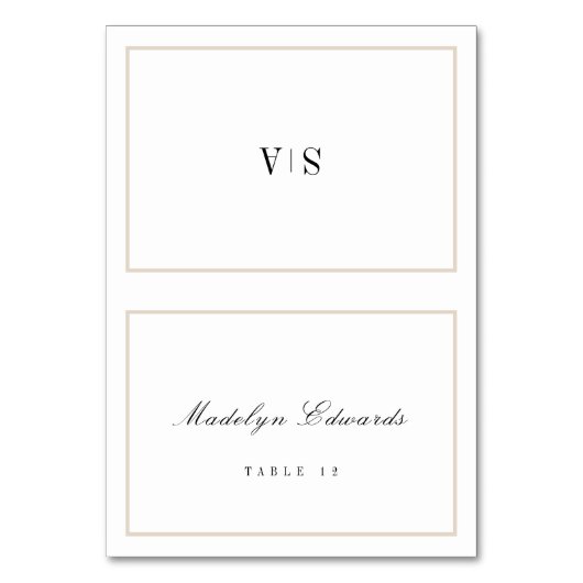 洗練されたモノグラムミニマル折り畳み座席表 テーブルナンバー (正面)