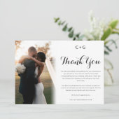 洗練されたモノグラム結婚エレガンスの写真 サンキューカード (スタンド正面)