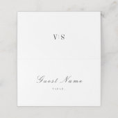 洗練されたモノグラム結婚ミニマリスト プレイスカード (外部開封)