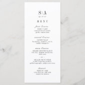 洗練されたモノグラム結婚ミニマリスト メニュー (正面)