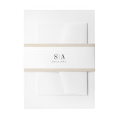 洗練されたモノグラム結婚ミニマリスト 招待状ベリーバンド (正面例)