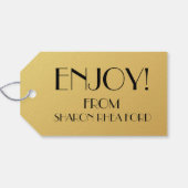 洗練されたモノグラム金ゴールドルックギフトラベル ギフトタグ (裏面横)