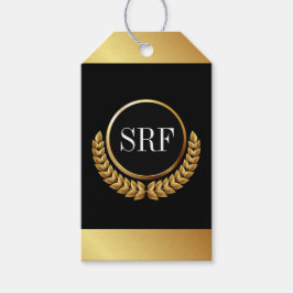 洗練されたモノグラム金ゴールドルックギフトラベル ギフトタグ