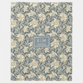 洗練されたモリスインスパイアパステル伝統コージー フリースブランケット (正面)