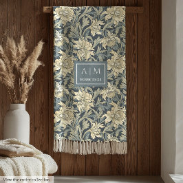 洗練されたモリスインスパイアパステル伝統コージー フリースブランケット