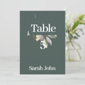 洗練されたユーカリのテーブルナンバー 招待状 (スタンド正面)