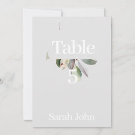 洗練されたユーカリのテーブルナンバー 招待状