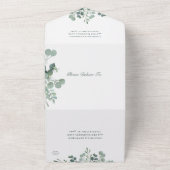 洗練されたユーカリグリーンのウェディングオールインワン招待状 オールインワン招待状 (外側)