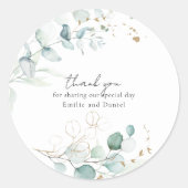 洗練されたユーカリ葉プのと葉 ラウンドシール (正面)