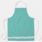 洗練されたライトティール（緑がかった色）ツインホワイトヘムレーシングストライプズ エプロン (正面)