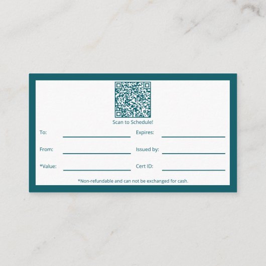 洗練されたライフコーチロゴギフト証明書 ロイヤリティカード (裏面)