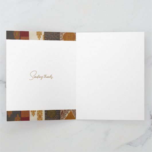 洗練されたラグジュアリーなアフリカン カリビアン アジアン サンキューカード (内部)
