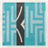 洗練されたラグジュアリーアフリカカリビアンアイランド ガラスコースター (正面)