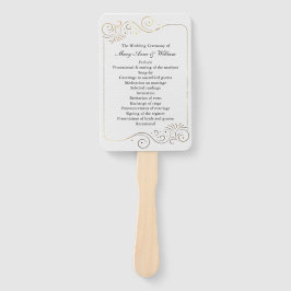 洗練されたラグジュアリー結婚式 プログラム ハンドファン