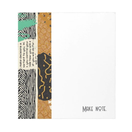 洗練されたラグジュアリー アフリカン アジアン カリブ ノートパッド (正面)