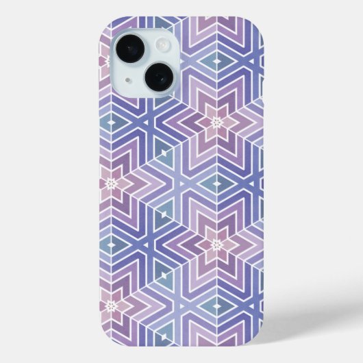 洗練されたラベンダー幾何学星迷路パターン Case-Mate iPhoneケース (裏面)