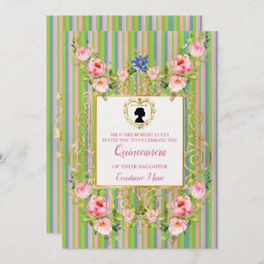 洗練されたリージェンシーエラキンセアニェラ招待状 招待状 (正面/裏面)