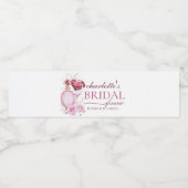 洗練されたルビーとローズのブライダルシャワー ペットボトルラベル (シングルラベル)