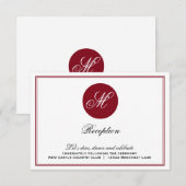 洗練されたレッドスクリプトモノグラム受付カード エンクロージャーカード (正面/裏面)