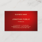 洗練されたレッドダマスク金ゴールドプロフェッショナルトレンディー 名刺 (裏面)