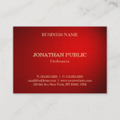 洗練されたレッドダマスク金ゴールド文字エレガントトレンディー 名刺 (裏面)