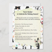 洗練されたレトロ ミニマル 黒猫 & ブランチ 招待状 (正面)